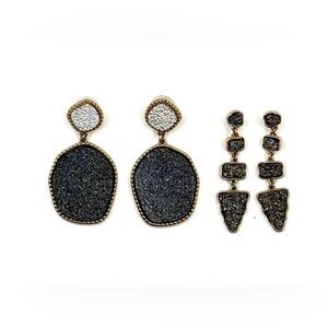 2 pairs gold and gray earrings from SUGARFIX by BaubleBar